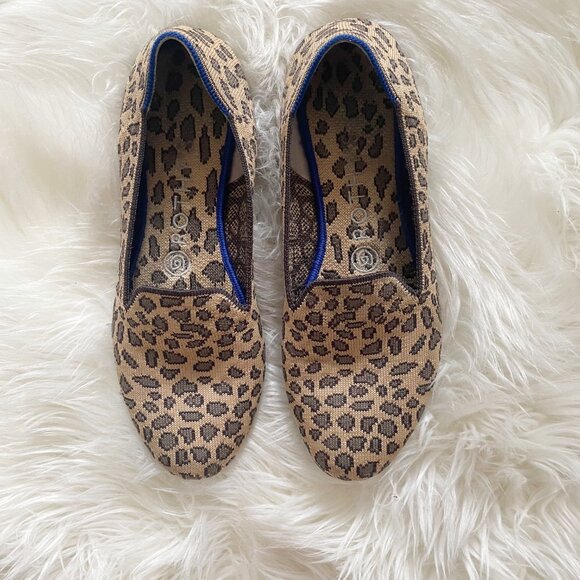 Rothy’s Brown Black Leopard Animal Print Slip On Loafer Flat Shoes - Picture 2 of 8